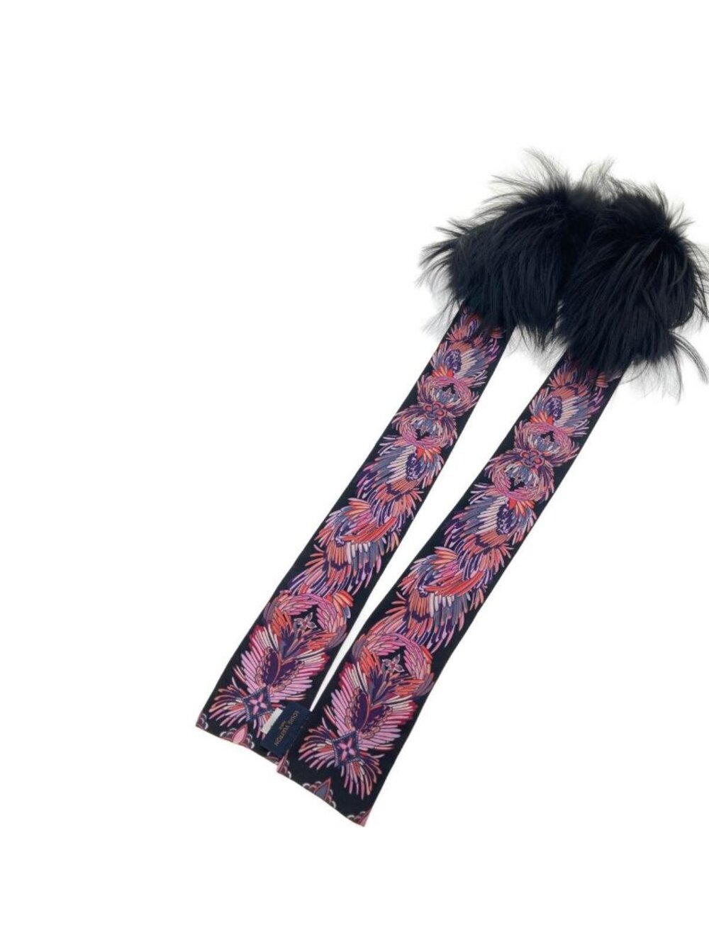 Louis Vuitton Bandeau Fleur Innocence Muffler Black Pink Scarf